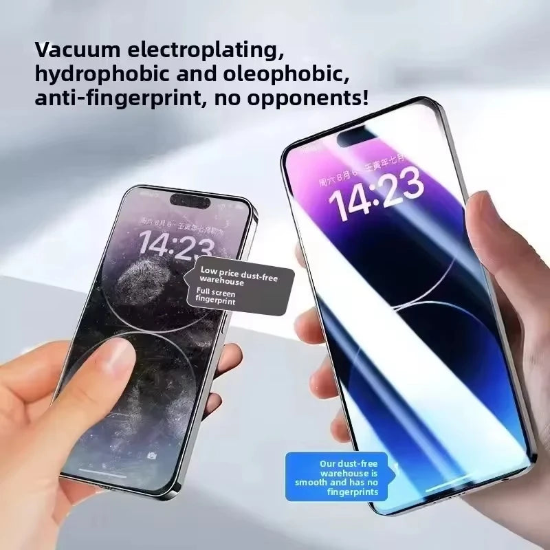 Oleophobic Coating Dust Free Easy Installation Screen Protector For iPhone 16 15 14 13 12 11 17 Pro Max 17 Air XR X XS 7 8 Plus