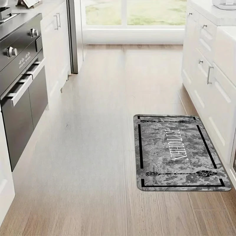 Modern Kitchen Rug Set, Carpet with Marble Texture Pattern, Hallway Rug, Suitable for Bedroom, Living Room, Dining Room, Kitchen