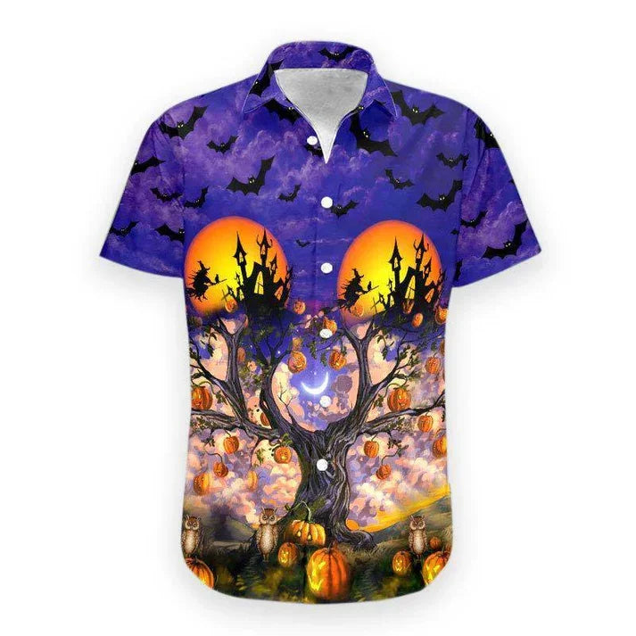 New Halloween Series 3D Printed Casual Pumpkin Short Sleeved Shirt for Men Beach Wear Summer Clothing