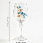 Christmas Gifts Santa Claus Christmas Wine Glass Snowman Transparent Clear Stemmed Cup Funny 3D Creative Tall Glass Table Decor