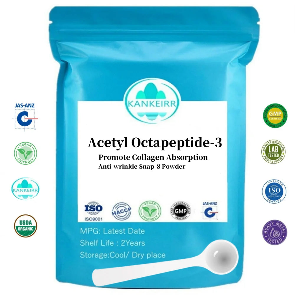 Cosmetic Acetyl Octapeptide-3 Raw Powder SNAP-8 Peptide Promote Collagen Absorption Anti-wrinkle