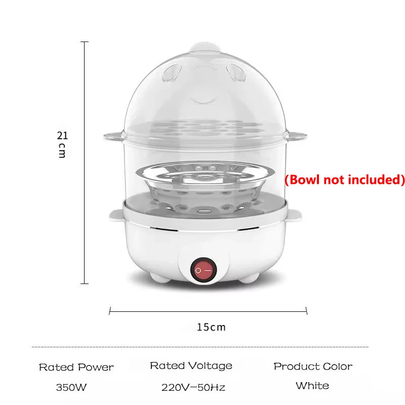 Multifunction Electric Egg Cooker Double Layers Egg Boiler Corn Milk Rapid Breakfast Cooking Egg Steamer Appliances Kitchen