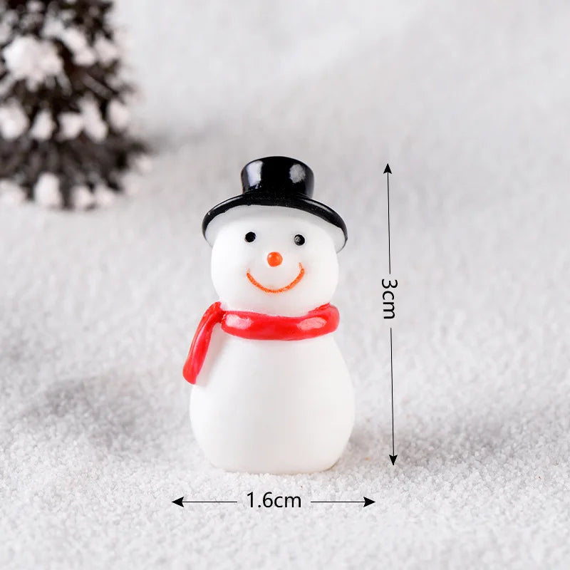 New Christmas Deer Santa Claus Sled Tree Snowman Figurine Doll House Home Decor Miniature Garden Decoration Accessories Modern