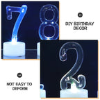 10Pcs LED Flameless Birthday Number Candles 0-9 Elegant Safe Cake Decoration Lights for Anniversaries Festivals Reusable Decor