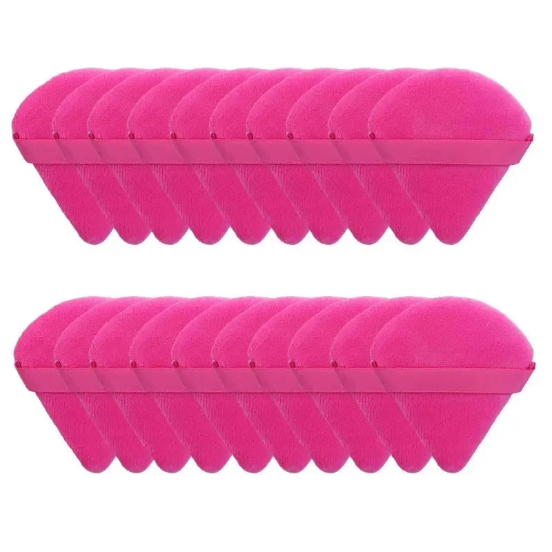 2/5/10/20Pcs Triangle Velvet Powder Puff Pizza Flours Mini Face Makeup sponge Cosmetics Washable Lightweight Makeup Tool