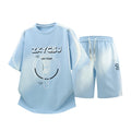 High Streetwear Short Sleeve T-Shirts & Shorts Men's Sets 2026 Summer Youth Casual Tops Tees & Knee-Length Pant 2-Piece Clothing