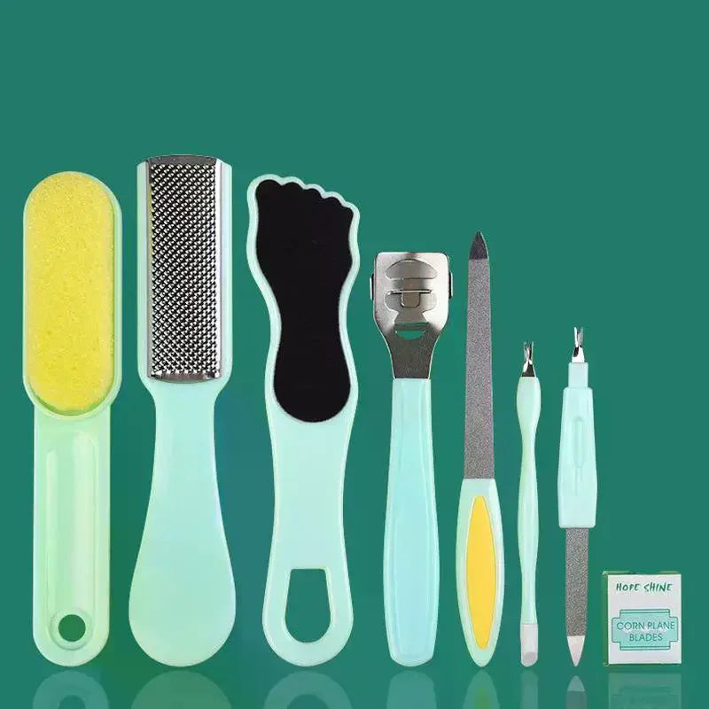 8pcs/Set Pedicure Kit Stainless Foot Care Tools Callus Remover Scraper Pedicure Rasp Tools Manicure Nails