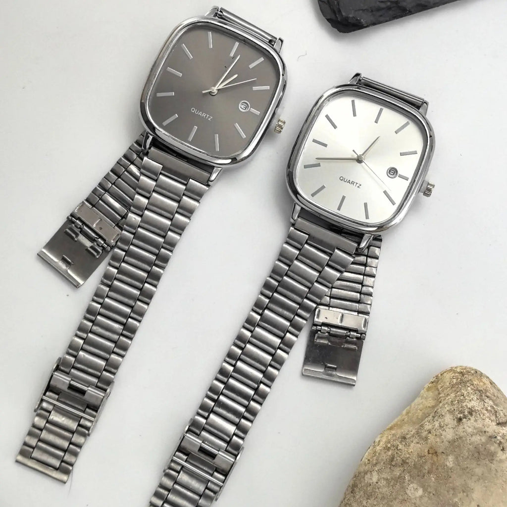 Fashion Brand Men Watch Steel Strap Business Calendar Quartz Watches Luxury Wristwatches Gift Dropshipping Big Dial Clock