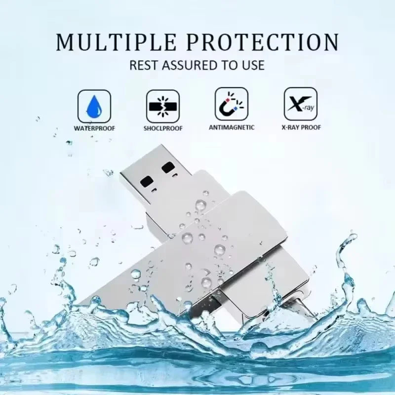 16TB Flash Drive USB 3.2 High Speed Metal Transfer Waterproof C Disk Type-C Large Storage for Phone Computer PC Data New 2026