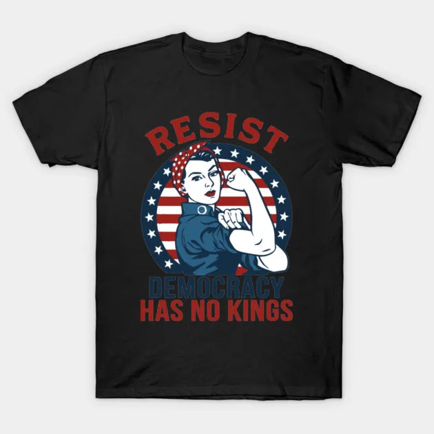 No King for Democracy in The United States. Men's T-shirts Are Hot Sellers. Crew Necks Are Printed T-shirts for Men and Women