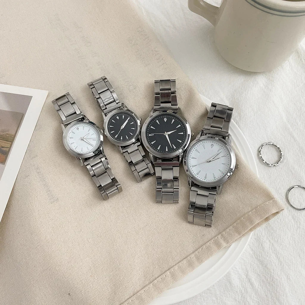 Matching Couples Luminous Steel Band Quartz Watches Gift Timepiece Fashion Watch for Men and Women