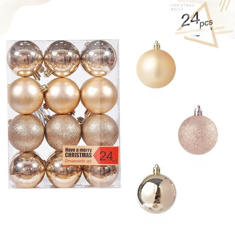 DIY 24PCS 3/4/6CM Christmas Balls Big Ball Christmas Tree Pendant Ornament Party Decor New Year Navidad Christmas Decor Gift
