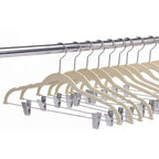5 Pcs Multifunction Velvet Clothes Hangers with Clips Non-Slip Garment Suit Organizer for Closet Laundry Wardrobe Drying Rack