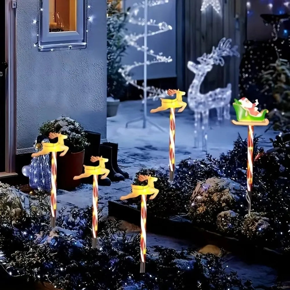 5PCS Solar Garden Stake Lights Outdoor Waterproof, LED Pathway Lawn Lamp Auto On/Off, Christmas Holiday Yard Decor for Walkway