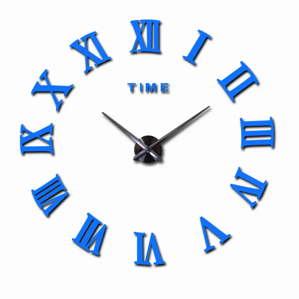 DIY Wall Clock for Home Living Room 80-120cm Modern Style Frameless 3D Wall Clock Acrylic Mirror Stickers Hotel Room Decoration