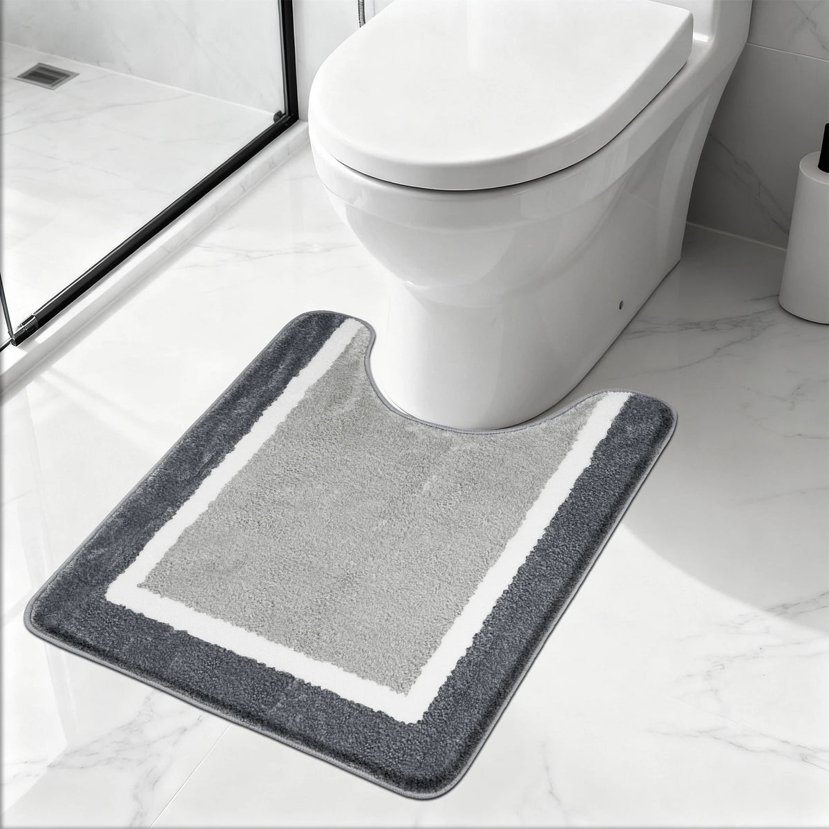 U-Shaped Toilet Mat Bathroom Mat Bathroom Carpet Bathroom Carpet Memory Foam/Chenille Bath Mat Anti-Skid Super Absorbent