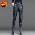 Pants for Women High Waist PU Leather Harem Woman Trousers Aesthetic One Size Classic Autumn Trends 2025 90s Outfits Clothing G
