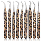 1Pcs Leopard Lash Tweezers Stainless Steel Superhard Tweezer 3D Volume Accurate Anti-Static Eyelash Extension Clip