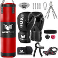 4ft Heavy Punching Bag Set for Adults with 12 OZ Gloves Perfect for Home Gym Training in MMA Karate Kickboxing and Boxing Unfil
