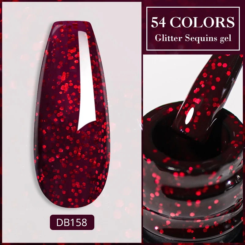 Mtssii 7ML Colorful Reflective Gel Nail Polish Glitter Sparkling Flash Glitter Gel Polish Semi Permanent Varnish Soak Off Nails