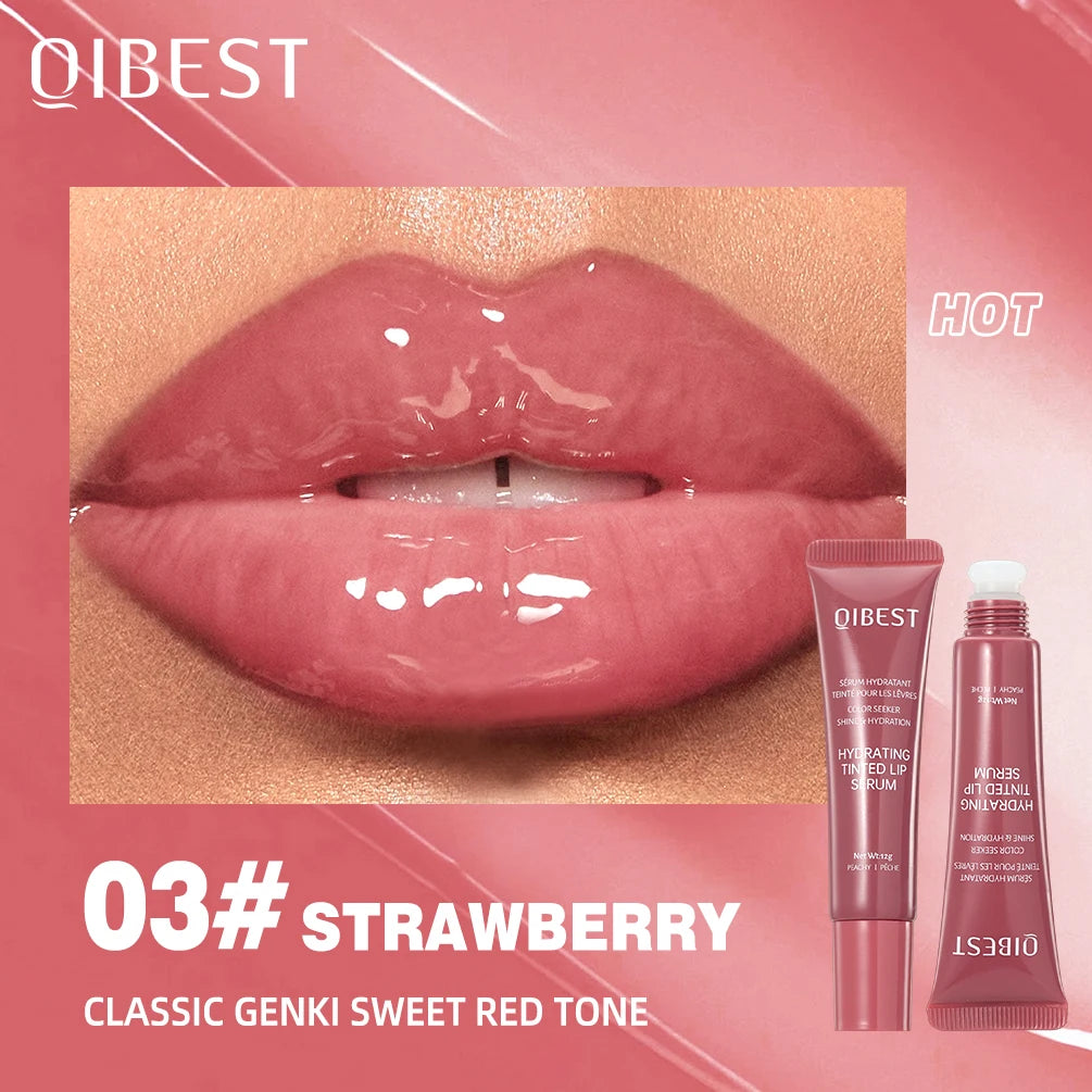 QIBEST 6 Colors Watery Crystal Jelly Lip Oil Balm Moisturizing Smoothing Lip Lines Jelly Pout Lip Gloss Glass Lip Glaze Cosmetic