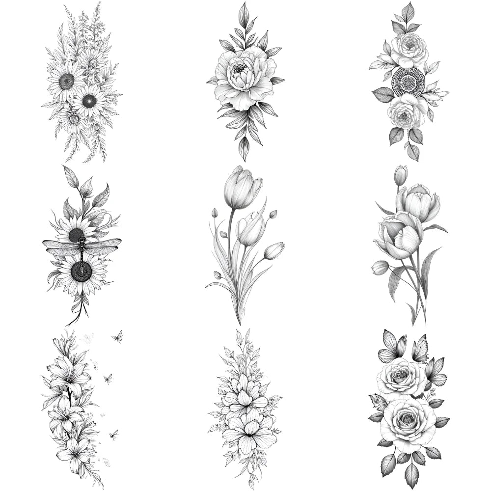 Tattoo Stickers English Word Waterproof Long Lasting Realistic Transfer Temporary Black Letters Feather Body Art For Men Women