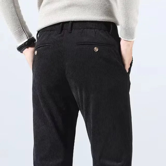 Autumn and Winter Men's Corduroy Trousers New Men's Clothing Stretch Slim Fit Casual Pants Fashion Mens Business Work Pants