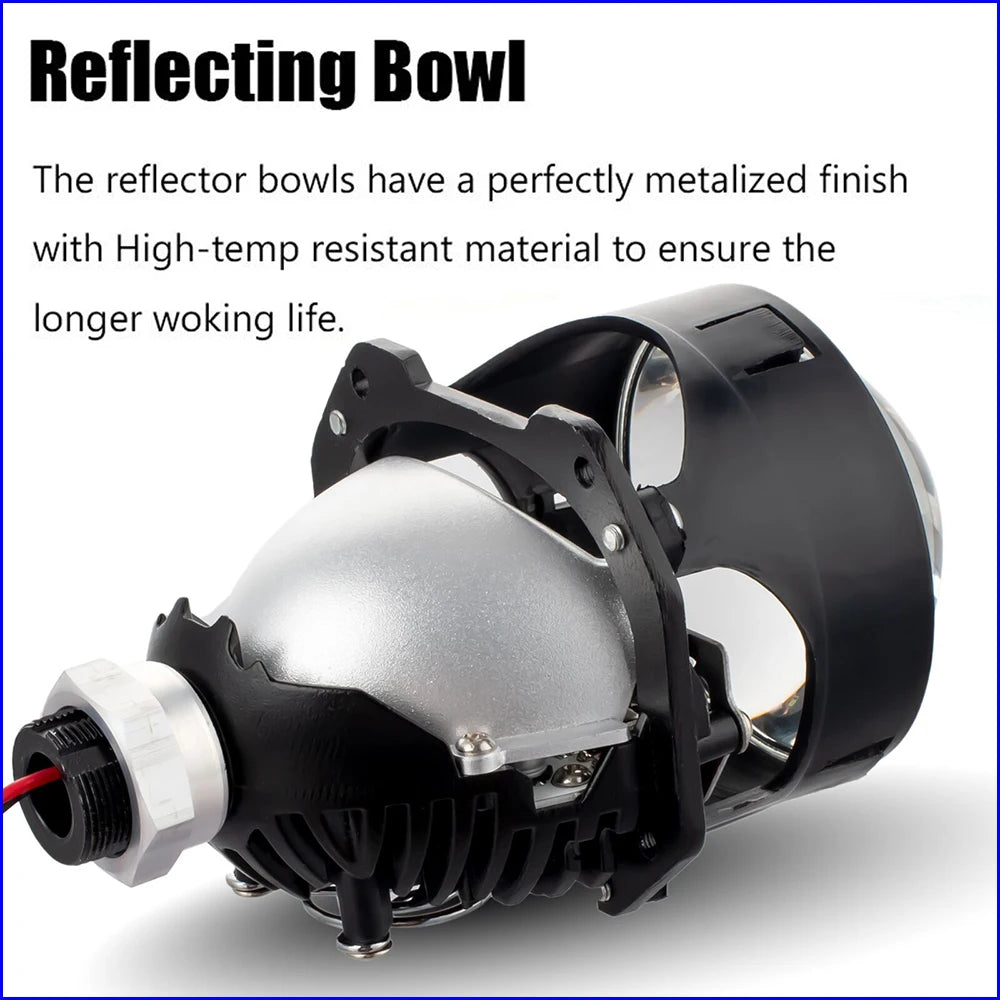 90W 2 PCS 3.0 Inch Blue Bi LED Projector Lens Universal Headlight Retrofit For H1 H4 H7 H11 Auto Light Headlamp Car Accessory