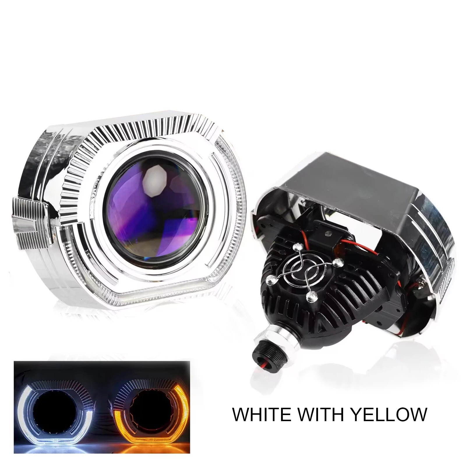 90W 2 PCS 3.0 Inch Blue Bi LED Projector Lens Universal Headlight Retrofit For H1 H4 H7 H11 Auto Light Headlamp Car Accessory