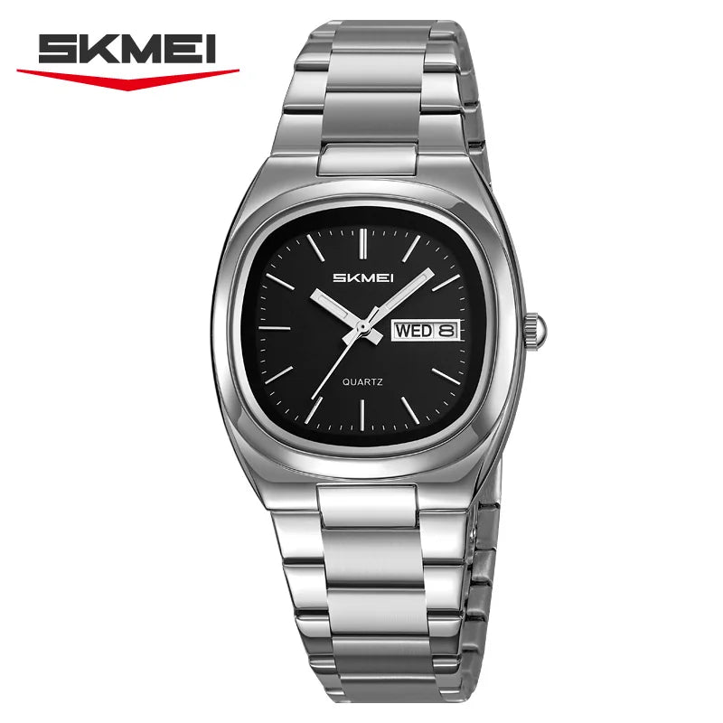 SKMEI 2420 New Women's Business Steel Clock Fashion Quartz Calendar Week Women's Luxury Watch Casual Men's Watch Dress часы