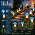 Solar Mushroom Lights Ground Stake Garden Lamps Solar Powered 10/20LED 8 Modes for Lawn Yard Courtyard Patio Christmas Decor