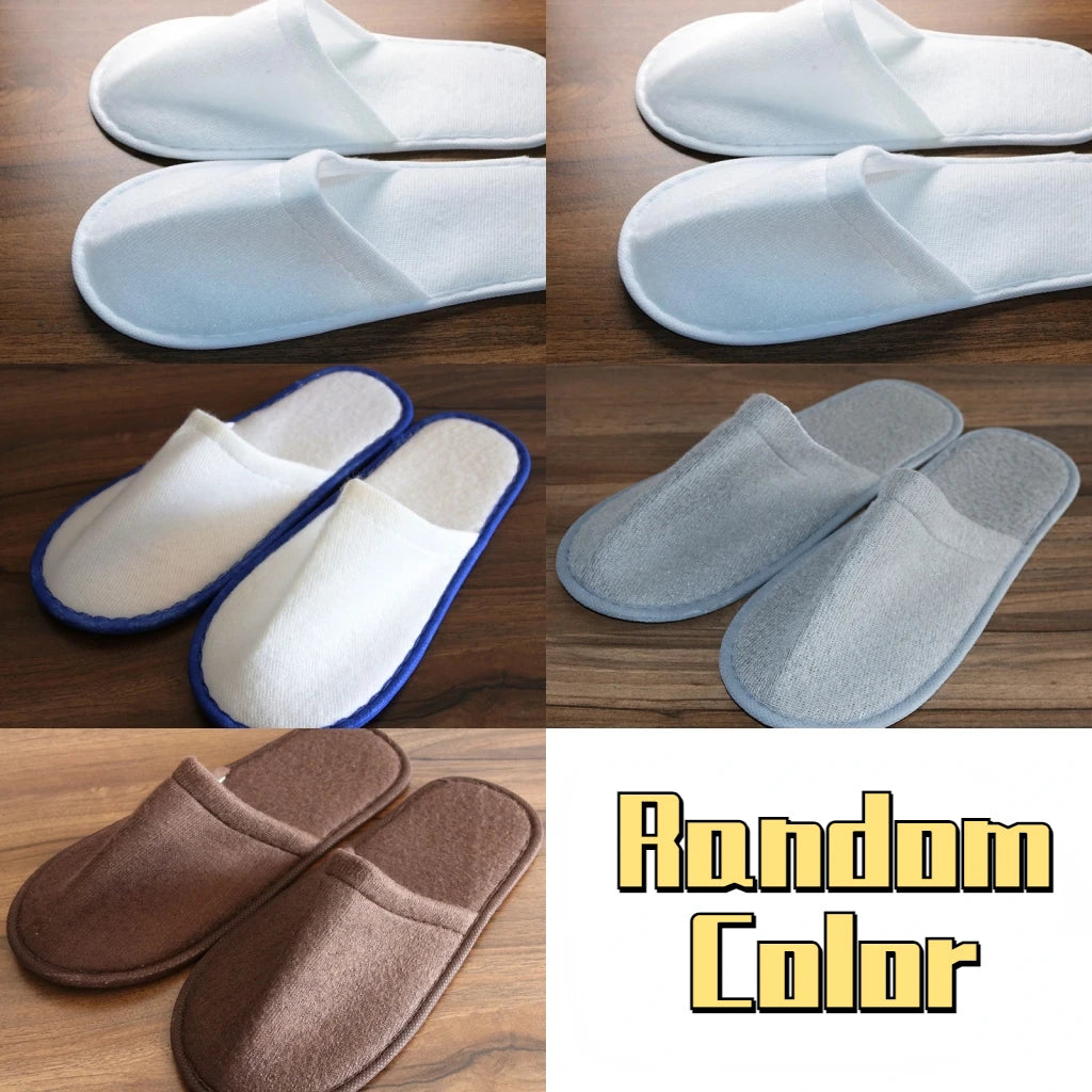 5 Pairs Disposable Slippers Hotel Travel Slipper Sanitary Party Home Guest Use Men Women Unisex Closed Toe Shoes Salon Homestay