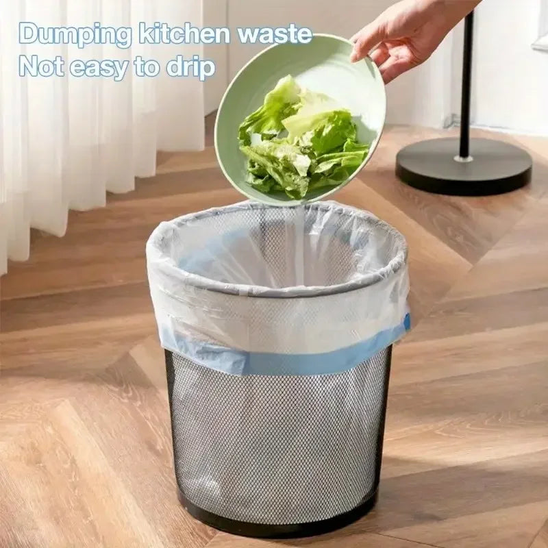 Drawstring Garbage Bag Household Portable Kitchen Thickened Large Student Dormitory Automatic Closing Lat Thick Plastic Bag