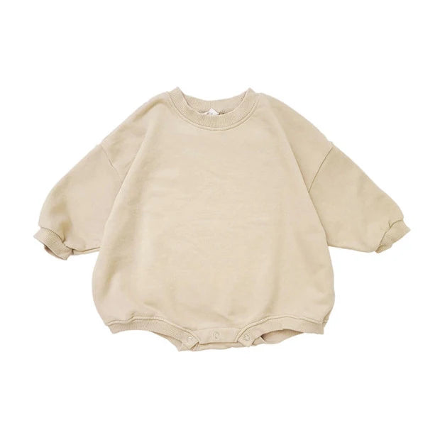 INS 0-24M Newborn Infant Baby Girl Boy Sweatshirt Romper Toddler Long Sleeve Basic Cotton Oversize Rompers Baby Clothes Jumpsuit