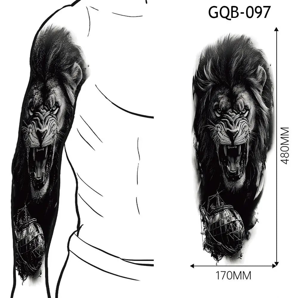 1 PC Temporary Fake Tattoo Colorful Water Transfer Stickers Waterproof Fake Tattoo Lasting Full Leg Arm Decor Body Art Paster