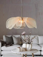 Wabi Sabi Flower Chandelier French Fabric Modern Ceiling Pendant Lights Home Decor Lighting Hanging Lamp  room decorchandeliers