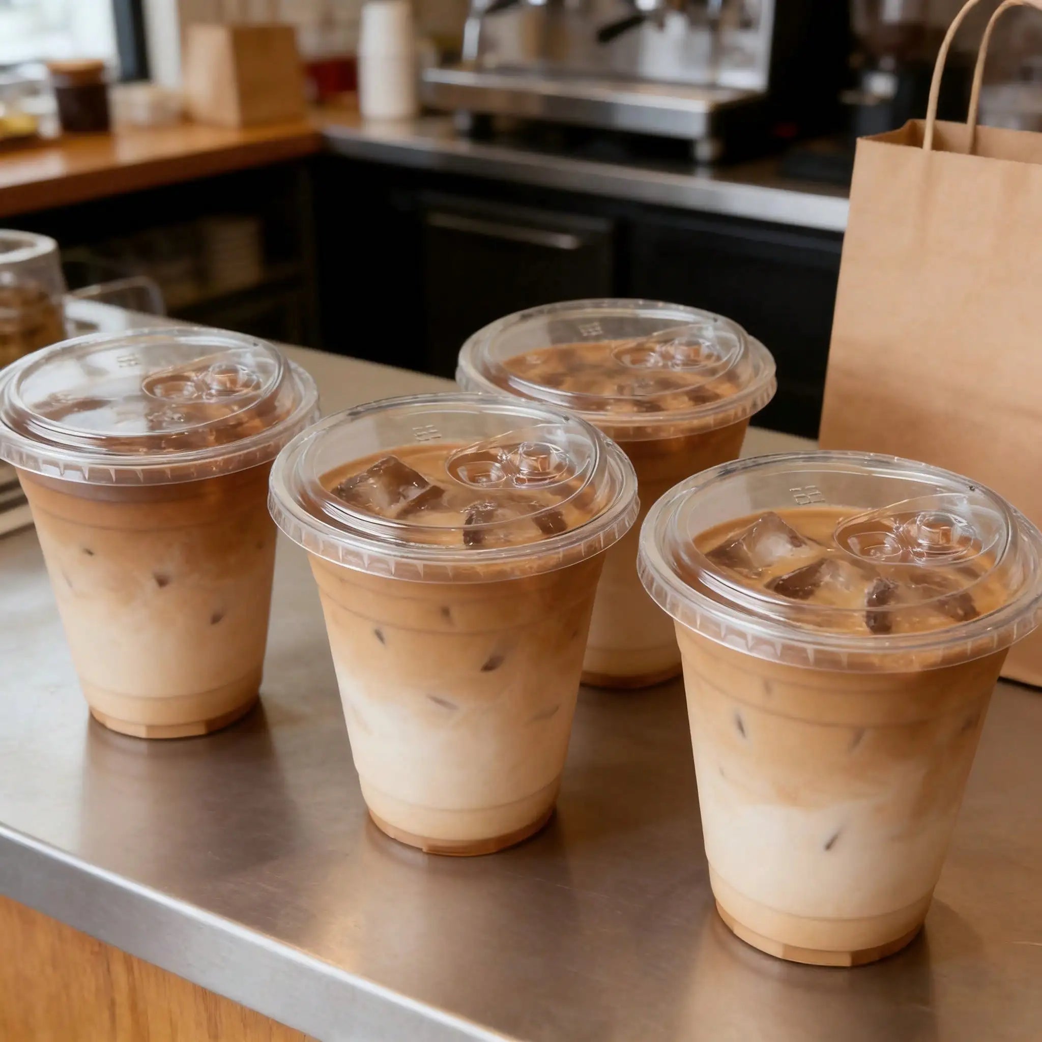 200Sets  (100 Cups+100 Lids)Of 12-Ounce/16-Ounce/20-Ounce/24-OunceTransparentPlasticCups,WithNon-SuctionDrinkingLids, DurableAndLeak-Proof, Suitable For Iced Coffee, Smoothies, Milkshakes. Ideal For Easter, Weddings, Outdoor