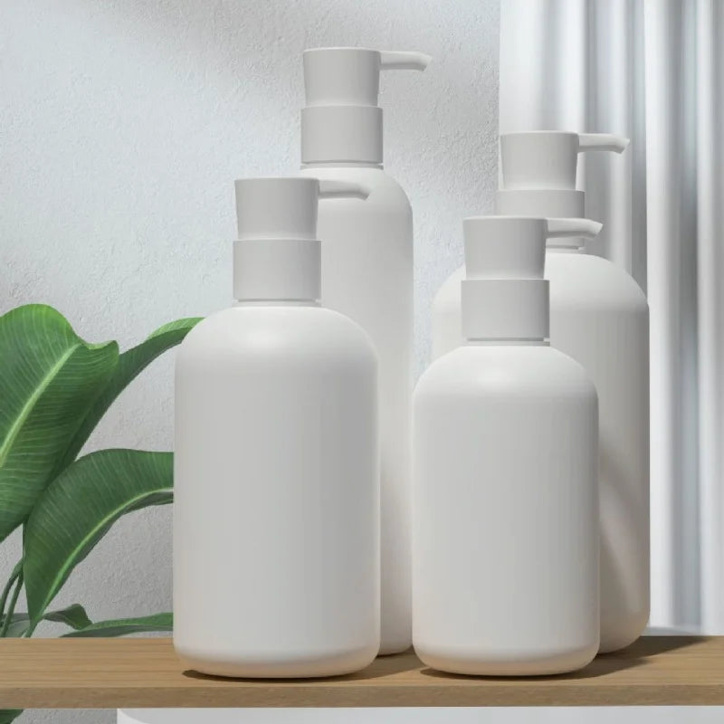 10/25pcs 200-500ml Empty White Plastic Lotion Bottle Body Wash /Shampoo /Liquid Soap Bottle Pump Bottle Container For Toiletries