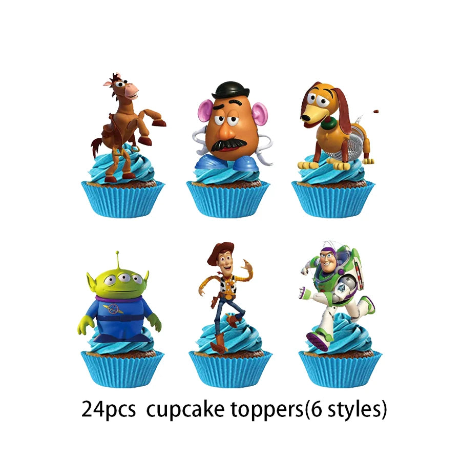 Toy Story Party Decoration Tableware Paper Plates Party Favors Gift Tablecloth BirthdayParty Supplies Toys Stamp Bracelet