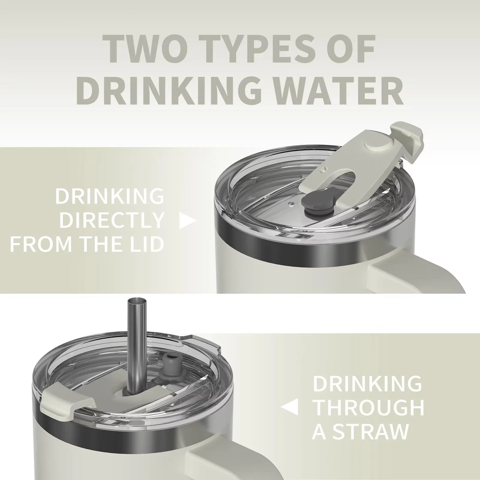 WATERSY 20oz/30oz/40oz Tumbler with Handle & Straw Large Capacity Insulated Cup, 304 Stainless Steel Vacuum Thermal Mug