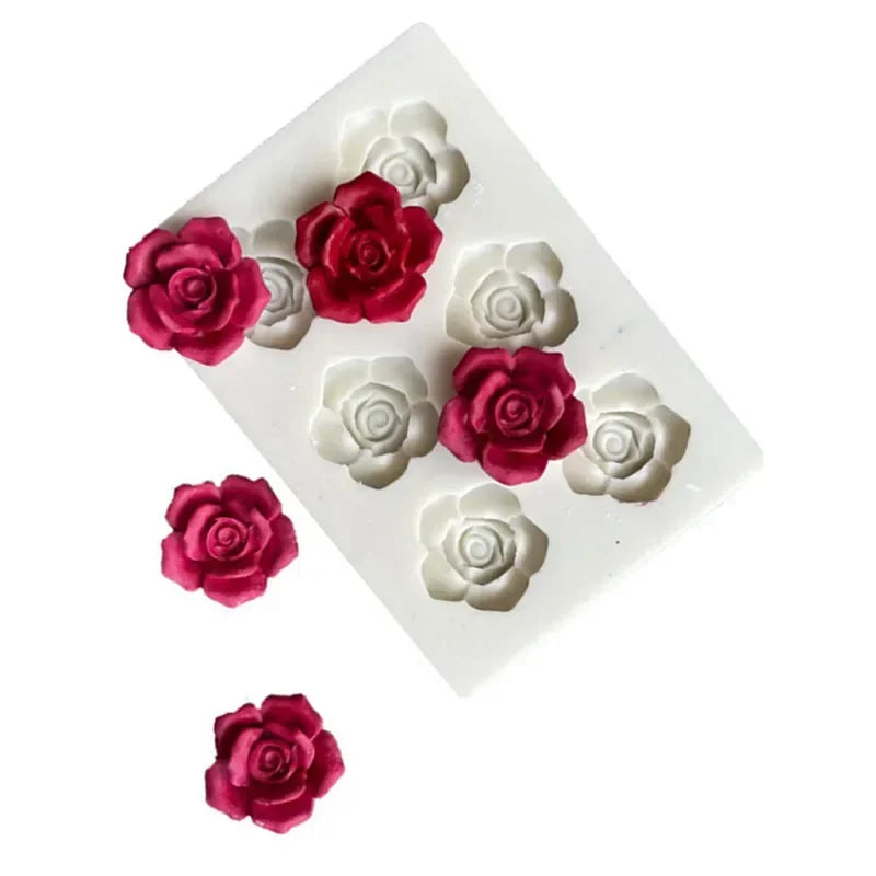 1pc Rose Silicone Mold Chocolate Pudding Jelly Fondant Mold Clay Plaster Resin Craft Mold Diy Baking Tools