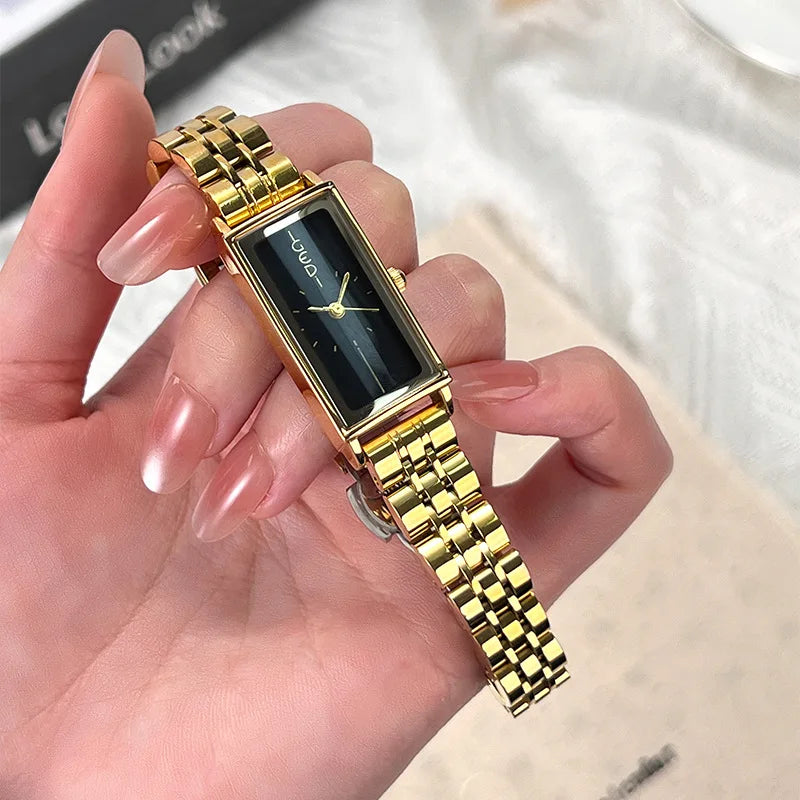 Women's Watches fashion trend rectangular stainless steel strip waterproof high-end quartz watch retro simple lady watch