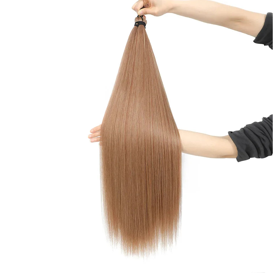 300g 3Pcs/Lot 28Inch Straight Crochet Braids White Blonde 613#Ombre Brown 6# Bio Protein Synthetic Hair Extensions