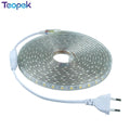 LED Strip 5050 60leds/m 220V Waterproof Flexible LED light Tape 220V lamp Outdoor String With Power Plug 1M 3M 5M 10M 15M 20M