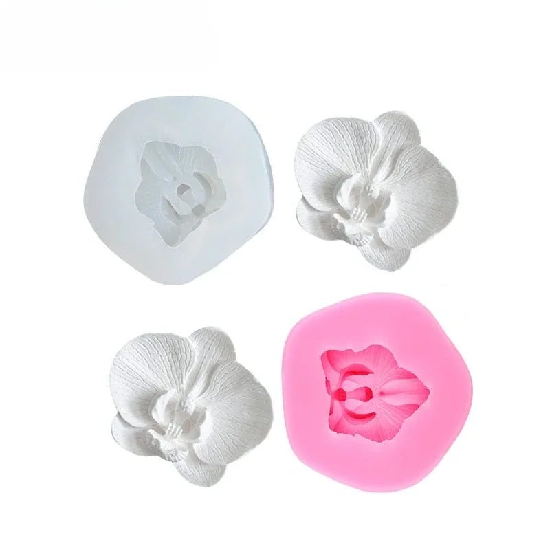 3D Orchid Cake Silicone Mold DIY Flower Fondant Jelly Mold Phalaenopsis Candle Soap Candy Chocolate Cake Decoration Baking Tool
