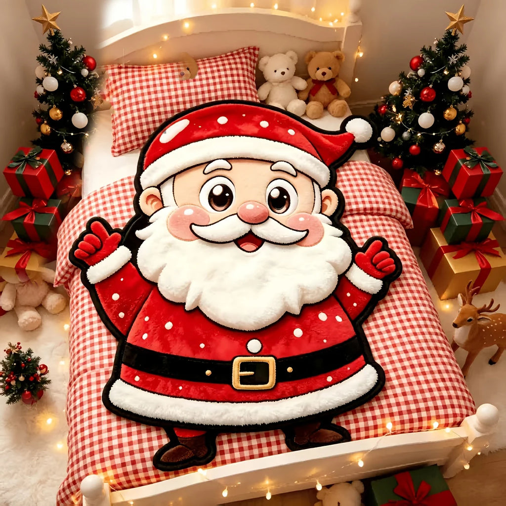Christmas Warm Plush Blanket Irregular Santa Claus Flannel Blanket Sofa Blanket Home Leisure Essential, Office Nap Blanket