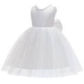 Girl Lace Dresses For Children Sleeveless Princess Girls white Dress Flowers Girls White Ball Gown Baptism Bridesmaid party 4-8Y