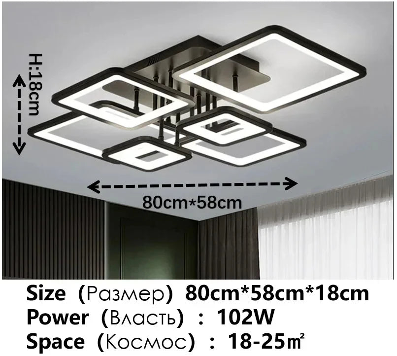Modern Living Room Acrylic Led Ceiling Lamp Bulb 220v Black Bedroom Study Ceiling Light Home Dining Room Lighting Lustre Fixture