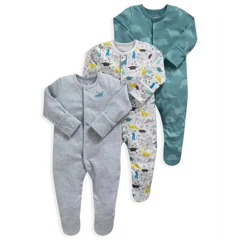 Brand Newborn Babies Clothes Infant Baby Boys Girls Romper Cotton Long Sleeve Pajamas Jumpsuit Toddler Clothes Outfits 3Pcs/Lot