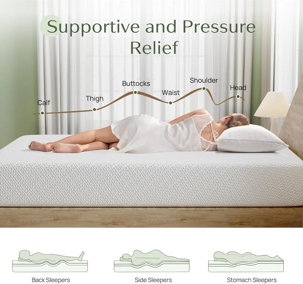 Twin Size Mattress 6 Inch Gel Memory Foam Mattress in a Box Fiberglass Free Breathable for Cooler Sleep Supportive Pressure Reli